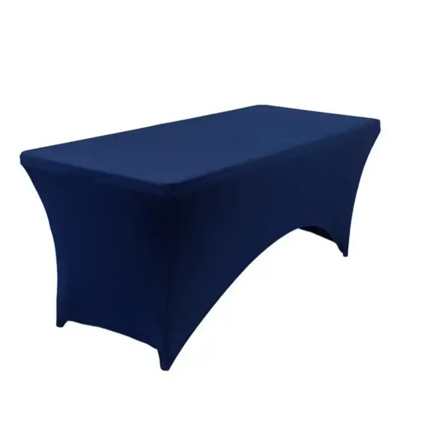 Toalha de mesa protetora de mesa retangular para mesas de publicidade dobráveis padrão, capa de spandex com estampa personalizada de 6 pés Ty