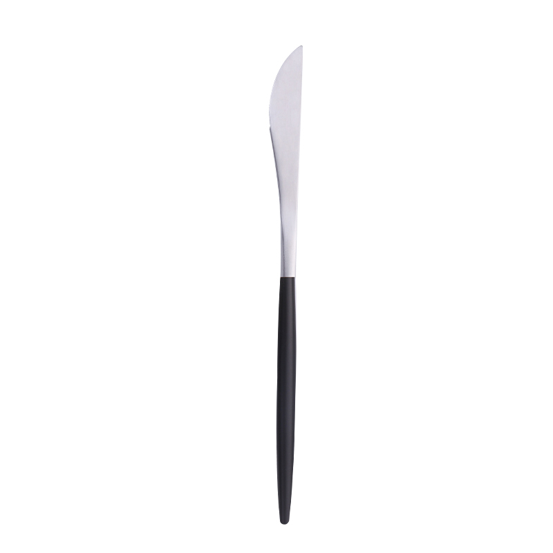 Couteau à dîner Matte Silver + Black