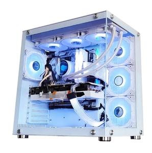 Computer Casingt alimentazione Desktop Pc Gaming Computer torre Hardware e Software bianco custodia da gioco Cabinet 10 ventilatori - Product Image 1