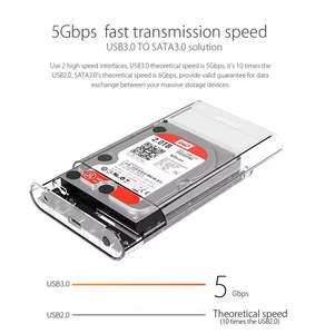 3.5インチSATAHDDエンクロージャーモバイルケース6bpsモニタリングハードディスク (透明シェル付き) - Product Image 4