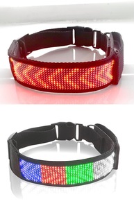 USB wiederauf ladbar programmier bar Custom ized Scrolling Text App gesteuert DIY Nachricht Leuchten Led Hunde halsband Led Haustier halsband - Product Image 5