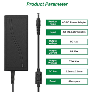 Adaptador de CA a CC, fuente de alimentación, convertidor de 6A 72W, tamaño de punta de 5.5X 2,5mm 2,1mm para Monitor LCD - Product Image 2