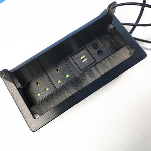 英国の電源ブラシフリップトップをカスタマイズする電気ケーブルCubbyUSBデータデスクトップソケットアウトレットボックス会議用卓上に組み込まれています