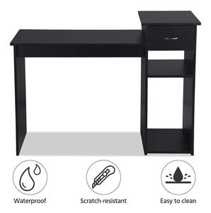 Escritorio de madera para oficina, estación de trabajo para PC, portátil, mesa de escritura con estante y cajón para espacios pequeños - Product Image 5