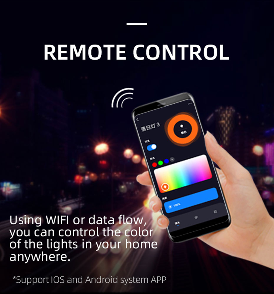 Colorful WiFi Tuya Sunset Lights APP Controlled Full Spectrum RGB Adjustable 360 Rotation with Alexa Google Sunlight Lamp