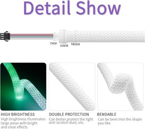 WS2811 WS2812B 360 องศารอบนีออน LED Strip 50Leds/m สมาร์ท RGB + IC ยืดหยุ่นซิลิคอน Dream สีเชือกเทป DC5V - Product Image 3