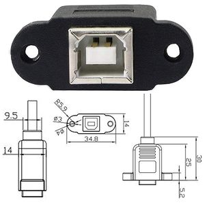 สายเคเบิลเครื่องพิมพ์ USB C TO USB B ชนิด C ตัวผู้ไปยัง USB B สายต่อแผงตัวเมียติดตั้งพร้อมรูสกรูสำหรับแล็ปท็อป Printer-50cm - Product Image 5