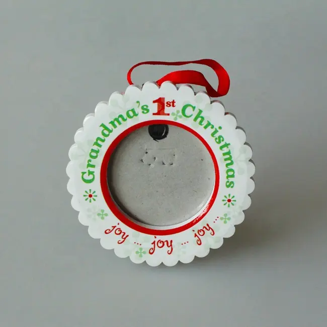 Blank Circle Fotolijst Ornament Kerst Ornamenten Met Namen Fotolijst