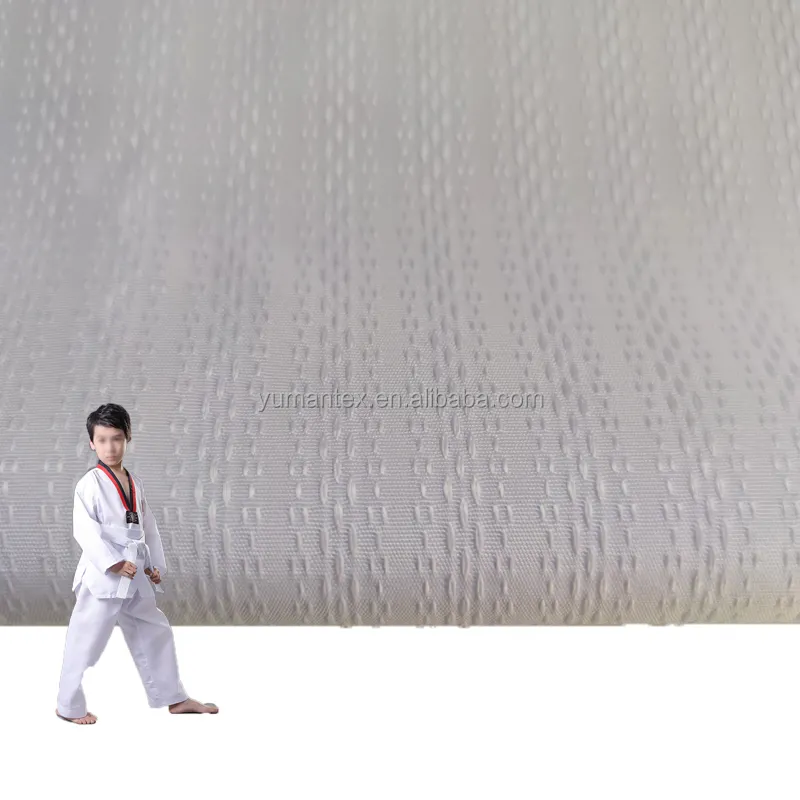 Pakaian seni bela diri 220gsm seragam Taekwondo Dobok 100% produsen kain poliester