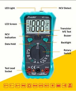 Proskit MT-1220 3-1 / 2 hassas dijital multimetre yanma geçirmez metre temassız test ve ölçüm LED aydınlatma - Product Image 3
