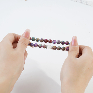 New Mom Mommy <span class=keywords><strong>50th</strong></span>/60th/70th Purple Emperor Stone Lapis Lazuli Natural Stone Beaded Bracelet with Cards for Happy Birthday <span class=keywords><strong>Gifts</strong></span>