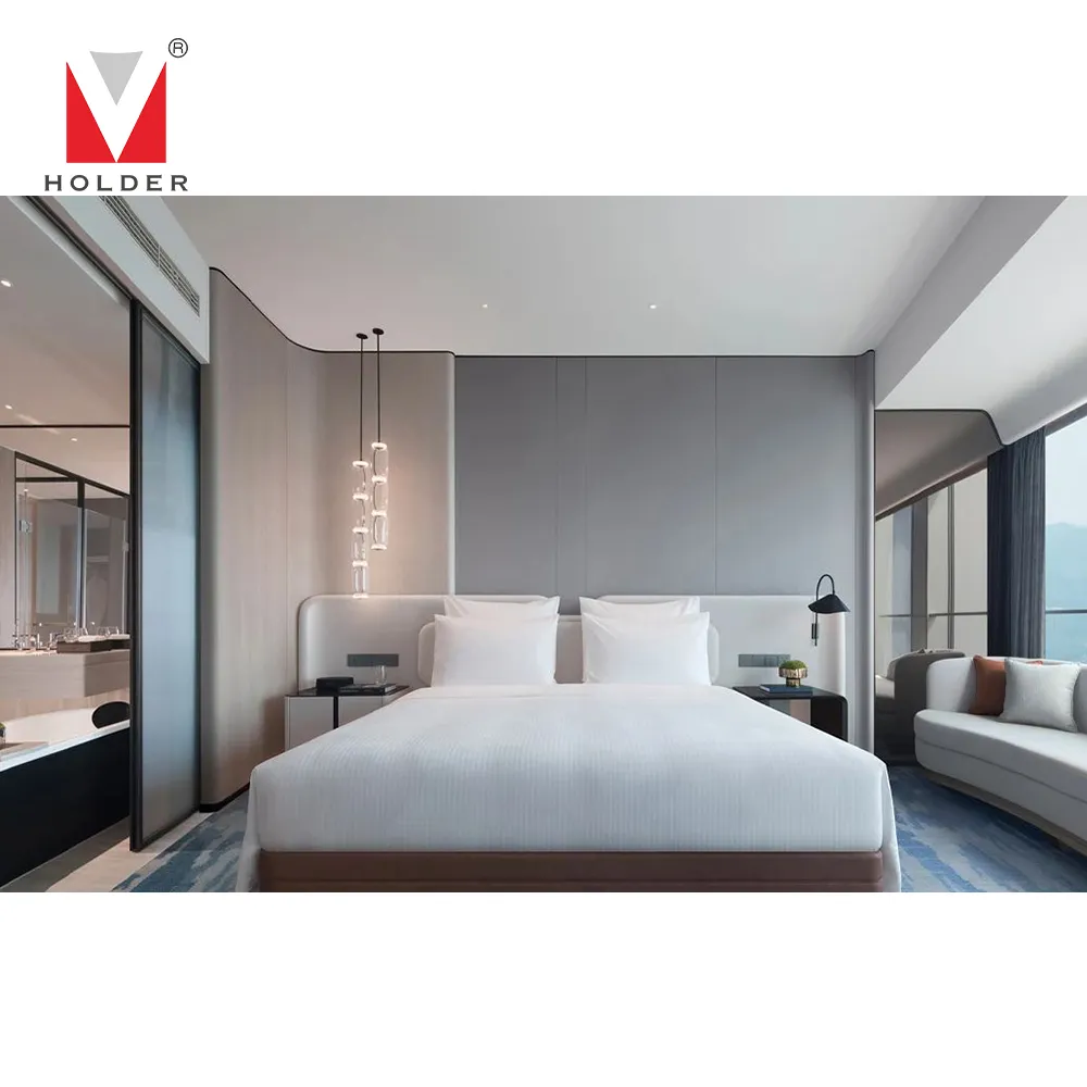 Custom Made Luxury Modern 5 Star Hotel Apartment Mirrored Korean Bedroom Furniture Aesthetic Smart Furniture Bedroom