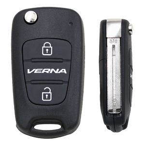 เปลี่ยนเคสกุญแจพับสำหรับ Hyundai Verna รีโมทคีย์เชลล์ Fob 3ปุ่ม HYN17ใบมีด - Product Image 2