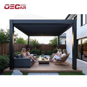 Büyük Maison Verre Pergola 4M x 6M alüminyum Bioclimatique Show oda bahçe veranda Pergola