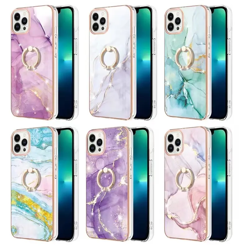 New Arrival Fashion Glossy Marble Pattern Phone Case For iPhone 14 13 12 11 Pro Max Shockproof Bumper Back Cover