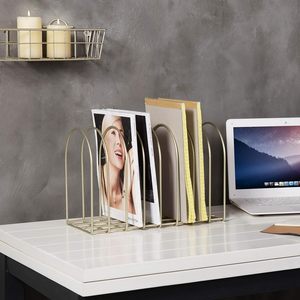 Masaüstü kitap standı basit ofis masası Bookend dergisi depolama raf Metal tel dosya Docment tutucu organizatör - Product Image 5