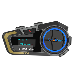 EuroFone BT10 Motorcycle Helmet Communication <strong>System</strong>, Stereo Sound <strong>2</strong>-<strong>Way</strong> Motorbike <strong>Intercom</strong> Auriculares De Intercomunicadores - Product Image 3