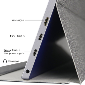 Barato LED USB tipo C Batería grande cuero Stander 15,6 pulgadas portátil 4K pantalla táctil Monitor para ordenador portátil juego - Product Image 2