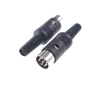 262 derece 8 Pin DIN erkek fiş başlığı tel lehim Up dairesel itme-çekme güç konnektörü işlenmiş İletişim kablosu montaj - Product Image 2