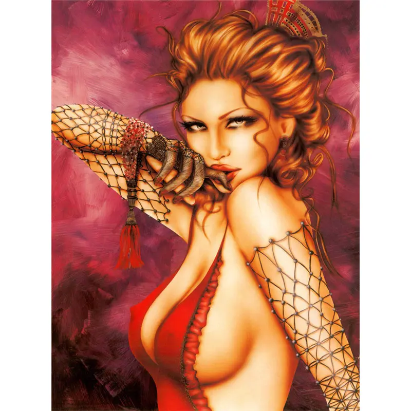 Personalizzato di alta qualità per la decorazione domestica immagine nuda pittura diamante rosso ritratto donna sexy