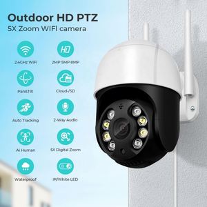 ワイヤレストラフィックCcカメラ4Kドーム青と赤の屋外セキュリティ5、1080 Wifi 12 Mp、Home De Segurana Hd 360 Graus