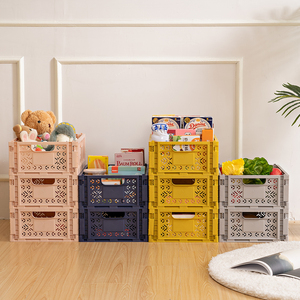 Cajas de plástico apilables plegables, portátiles, directos de fábrica - Product Image 5