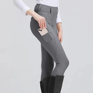 여성용 승마 바지 탄성 통기성 전체 실리콘 미끄럼 방지 승마 승마 스타킹 포켓 바지 Jodhpurs 바지 - Product Image 2