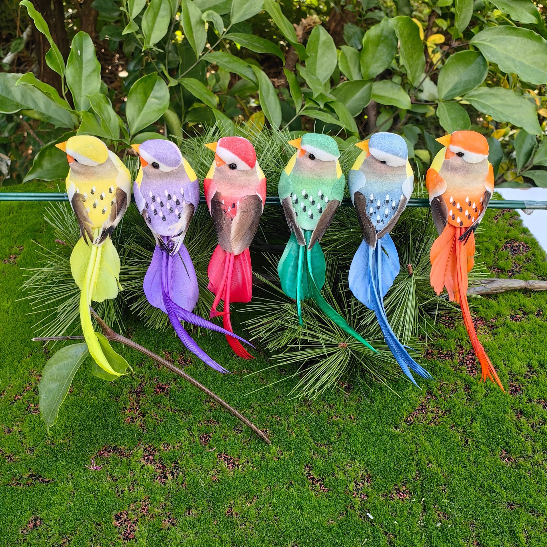 Oiseaux tachetés de couleurs mélangées-1 paquet/12 pièces