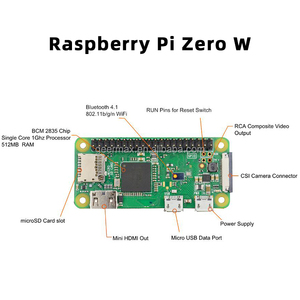 <strong>Raspberry</strong> <strong>Pi</strong> Zero W Development Board 1GHz Single Core CPU 512MB RAM Micro USB Power Wireless LAN and BLE <strong>Raspberry</strong> <strong>Pi</strong> Zero-W