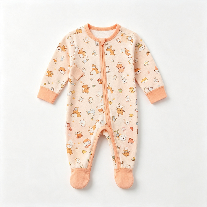 Light Apricot Bear Print