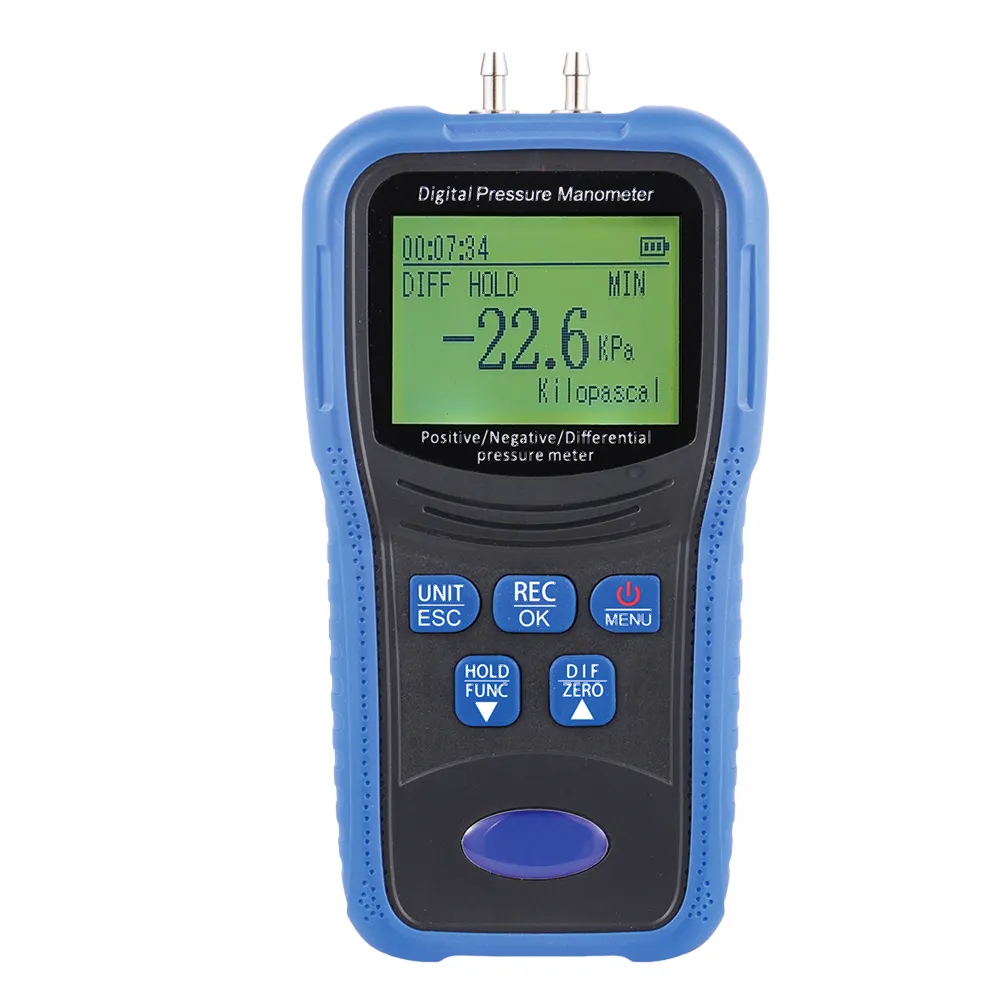 Medidor de presión diferencial micro pa 200Kpa Medidor de presión diferencial digital Medidor de presión de viento de gas