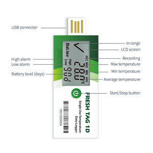 Cold Chain Pharma Logistics <strong>Single</strong> <strong>Use</strong> <strong>Temperature</strong> <strong>Data</strong> <strong>Logger</strong> - Product Image 3
