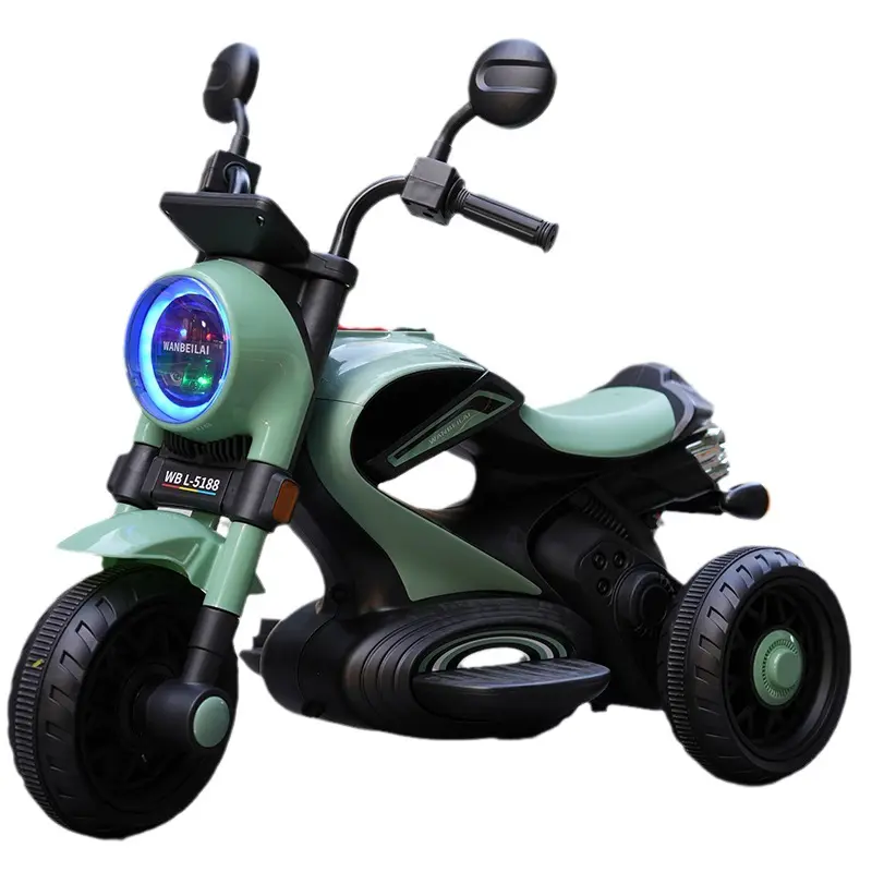 2024 pas cher usine en gros 3 roues enfants moto à moteur électrique avec lumière LED et musique enfants monter sur des motos jouets