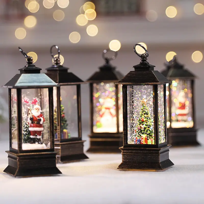 Linterna de luces Led Vintage para mesa de vacaciones, adornos centrales, decoración navideña, productos para decoración del hogar