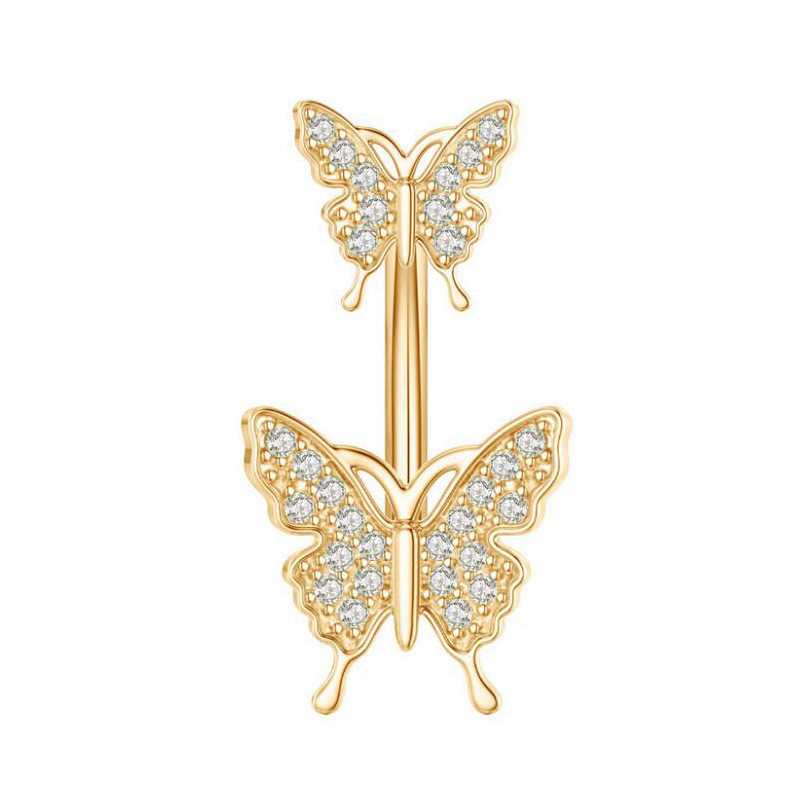 doble mariposa-oro