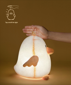 Güzel sevimli sarı ördek bebek uyku gece ışık yastık <span class=keywords><strong>LED</strong></span> peluş bebek yatak odası için