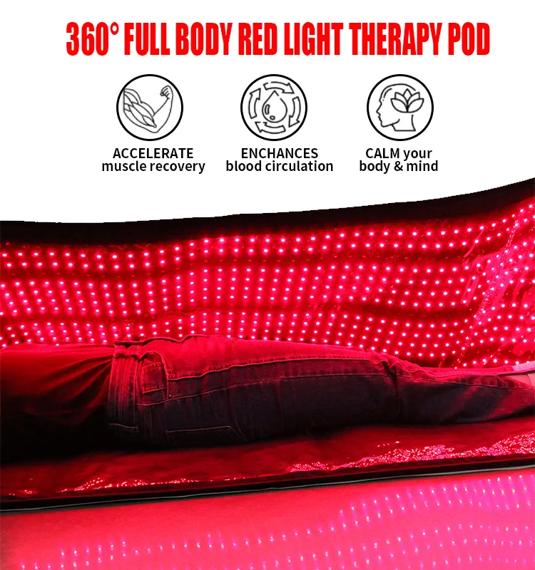 360 Ganzkörper-Rotlicht-Therapie-Bettdecke Schmerzlinderungen LED-Lichtbeutel Innerhalb-Infrarot-Therapie Schlaf-Kranz rotlicht-Solar-Bett