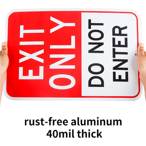 Çıkış sadece girmeyin işareti, 18 "x 12" .04 "alüminyum yansıtıcı işaret pas ücretsiz alüminyum-UV korumalı ve hava koşullarına dayanıklı - Product Image 4