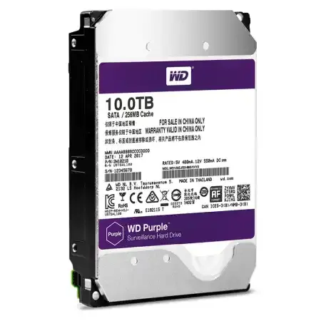 Púrpura 4TB Unidad de disco duro de vigilancia 5400 RPM Clase SATA 6 Gb/s 3,5 pulgadas HDD WD40PURZ