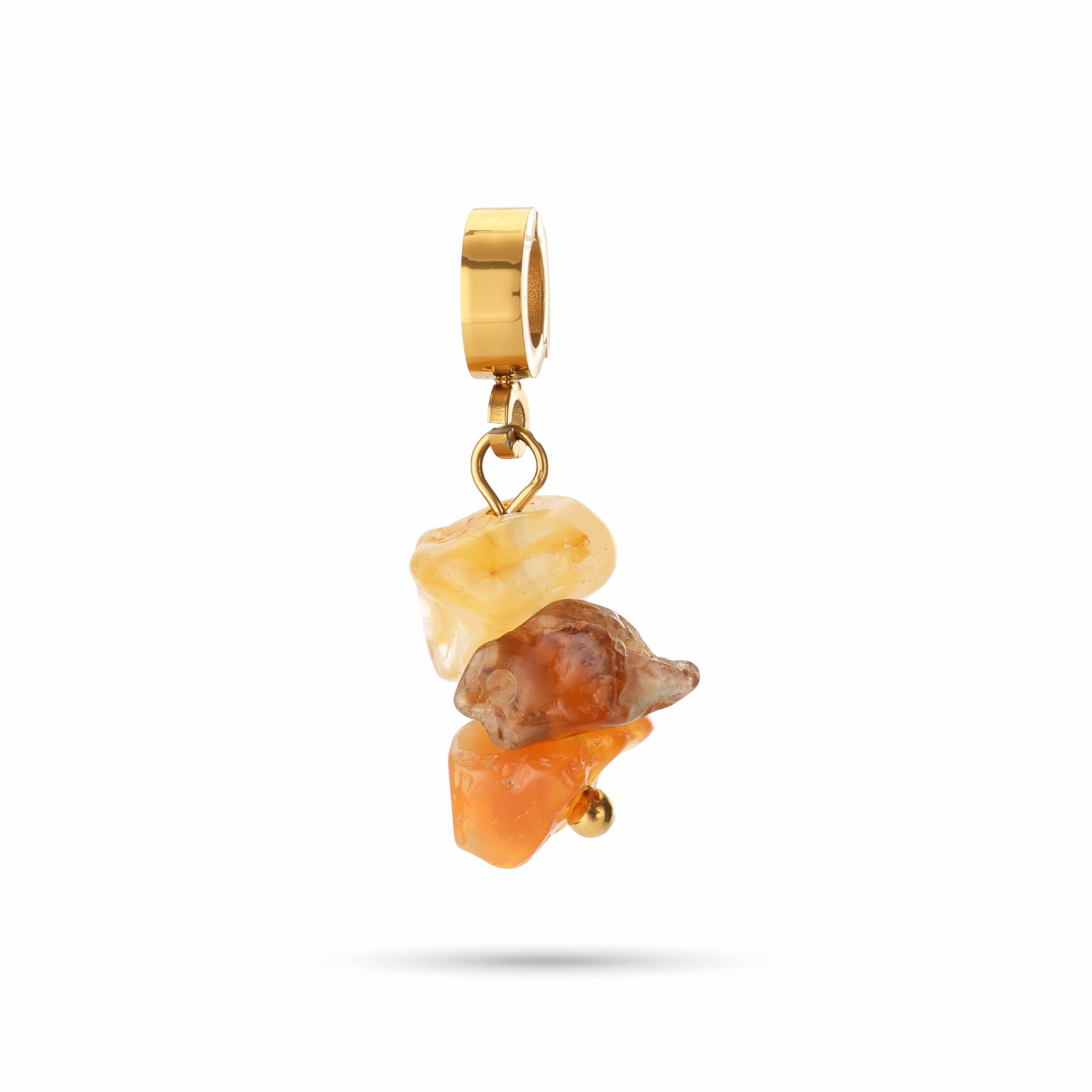 Charm de Piedra Natural Naranja en Forma de Chip