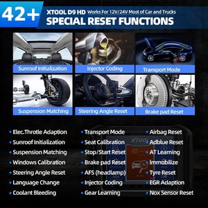 Xtool D9HD ağır kamyon teşhis aracı için tüm sistem 12V 24V tarayıcı ECU kodlama anahtar programlama DPF sıfırlama