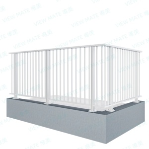 Yeni varış 8030-F/8030-YH dikey montaj No-Balcony alüminyum korkuluk balkon görünümü için Mate tasarım kare tırabzan braketi - Product Image 4