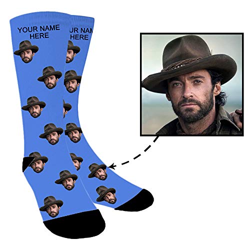 custom print socks crew fashion funky face socks personalized photo design crew socks men women