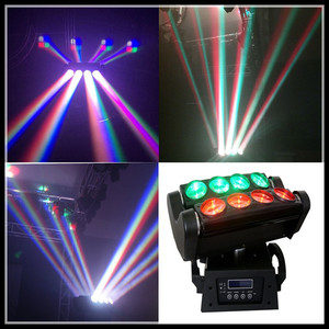 发光二极管DMX 512双清扫器脉冲频闪效果移动头灯，用于舞台酒吧迷你蜘蛛8x3W RGBW， - Product Image 2