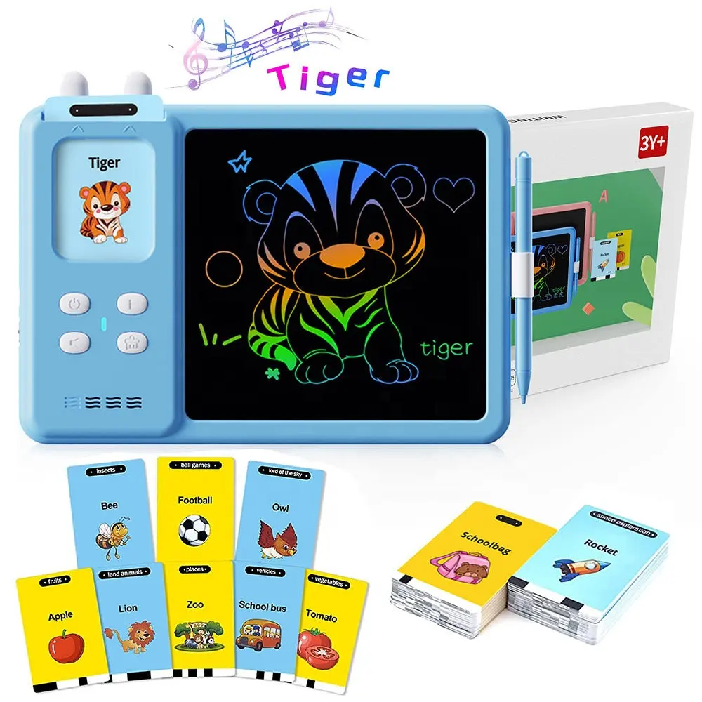 2 In 1 intelligente giocattoli di apprendimento LCD scrittura tavoletta parlante Flash Card macchina per carte di educazione precoce per i bambini