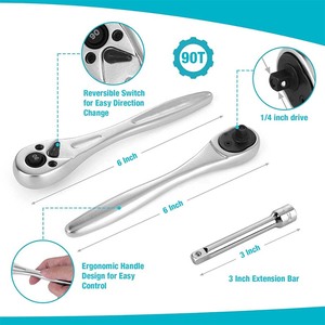 重型1/4棘轮扳手工具汽车千斤顶数字套装双直接扭矩扳手5nm自行车双开端套筒扳手 - Product Image 2
