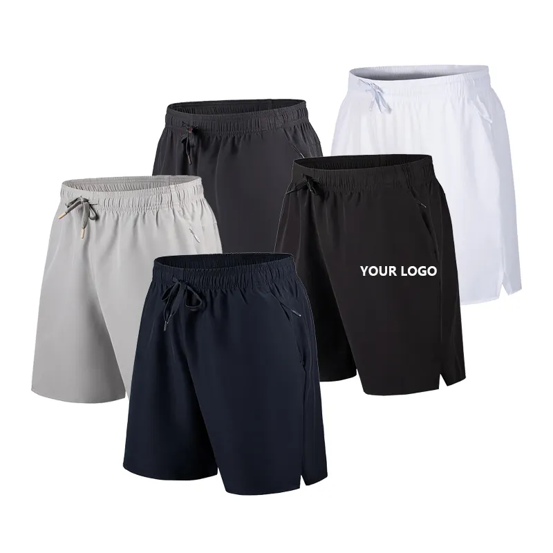 Homens 5 Polegada Inseam Shorts Logotipo Personalizado Cor Sólida Dry Fit Oversize Workout Shorts Mens Shorts Atlético