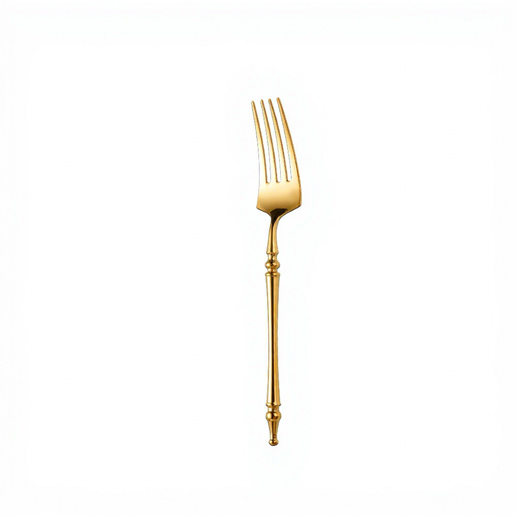 Tenedor de cena dorado