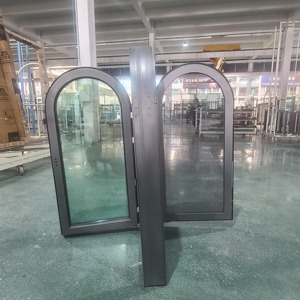 ガラスの丸い窓が付いている家の細いプロフィールのアルミニウム窓のためのアーチの窓 - Product Image 3