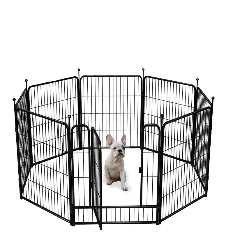 Büyük katlanır taşınabilir Metal kamp köpek Pet kalemler oyun parkı ve çalışma köpek çit kulübesi açık 32 "8 paneller